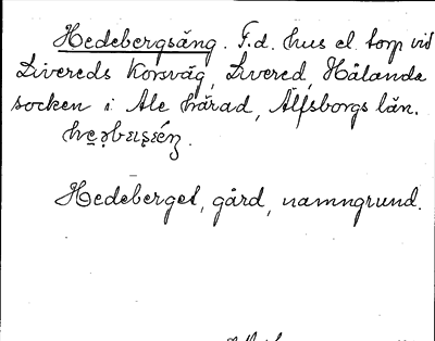 Bild på arkivkortet för arkivposten Hedebergsäng