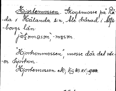 Bild på arkivkortet för arkivposten Hjortemossen