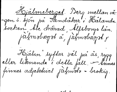 Bild på arkivkortet för arkivposten Hjälmeberget