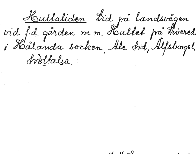 Bild på arkivkortet för arkivposten Hultaliden