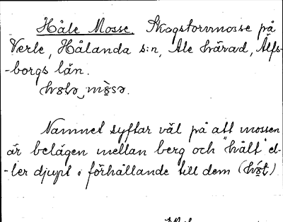 Bild på arkivkortet för arkivposten Håle Mosse