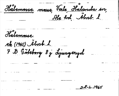Bild på arkivkortet för arkivposten Hålemosse