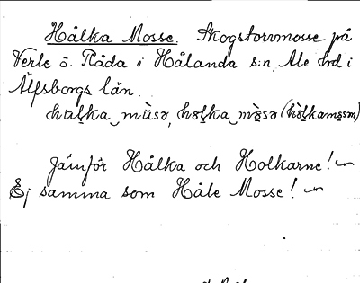 Bild på arkivkortet för arkivposten Hålka Mosse