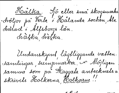 Bild på arkivkortet för arkivposten Hålka