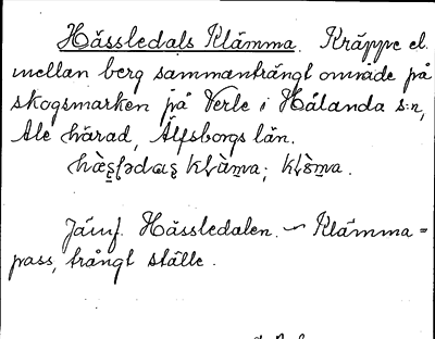 Bild på arkivkortet för arkivposten Hässledals Klämma