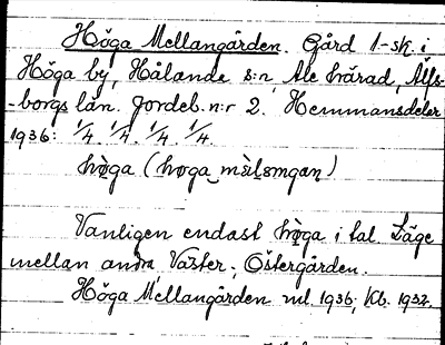 Bild på arkivkortet för arkivposten Höga Mellangården