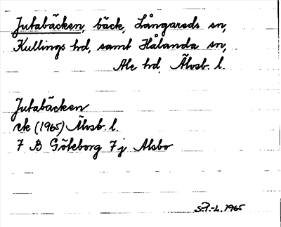 Bild på arkivkortet för arkivposten Jutabäcken