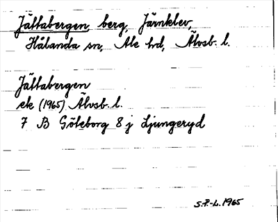 Bild på arkivkortet för arkivposten Jättabergen