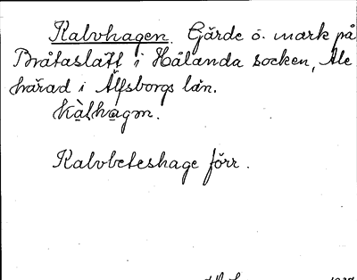 Bild på arkivkortet för arkivposten Kalvahagen