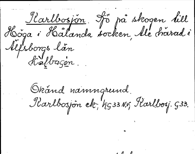 Bild på arkivkortet för arkivposten Karlbosjön