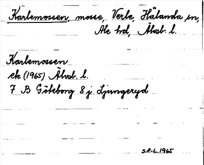 Bild på arkivkortet för arkivposten Karlemossen