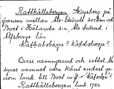Bild på arkivkortet för arkivposten Katthällebergen