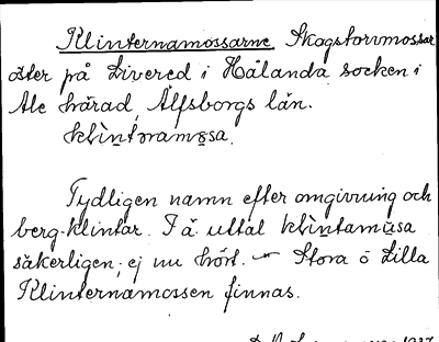 Bild på arkivkortet för arkivposten Klinternamossarne
