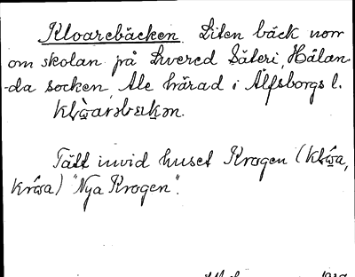 Bild på arkivkortet för arkivposten Kloarebäcken