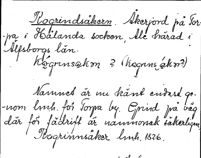 Bild på arkivkortet för arkivposten Kogrindsåkern