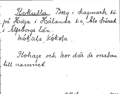 Bild på arkivkortet för arkivposten Kokulla