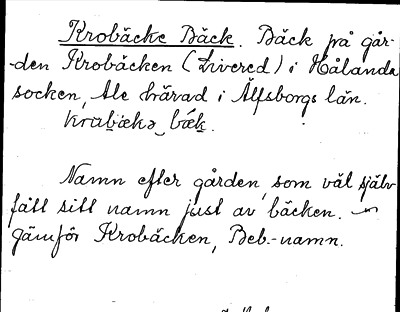 Bild på arkivkortet för arkivposten Krobäcke Bäck