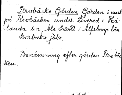 Bild på arkivkortet för arkivposten Krobäcke Gärden