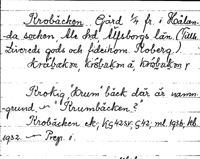 Bild på arkivkortet för arkivposten Krobäcken