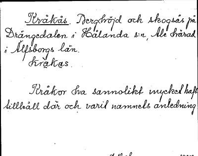 Bild på arkivkortet för arkivposten Kråkås