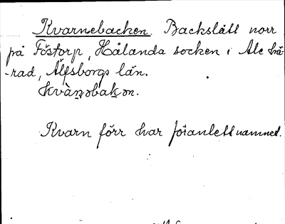 Bild på arkivkortet för arkivposten Kvarnebacken
