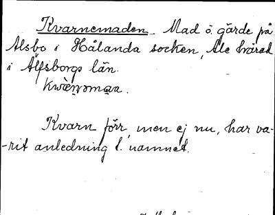 Bild på arkivkortet för arkivposten Kvarnemaden
