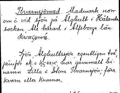 Bild på arkivkortet för arkivposten Kvarnsjömad