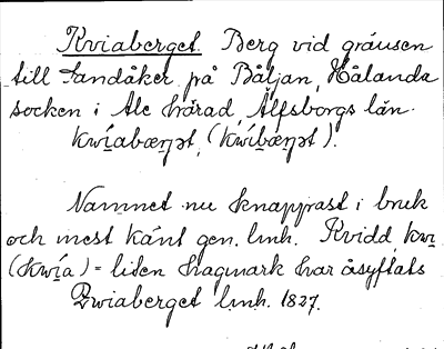 Bild på arkivkortet för arkivposten Kviaberget