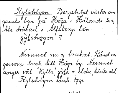 Bild på arkivkortet för arkivposten Kylshögen