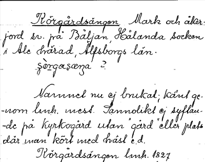 Bild på arkivkortet för arkivposten Körgårdsängen