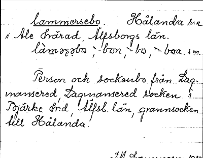 Bild på arkivkortet för arkivposten lammersebo