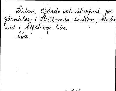 Bild på arkivkortet för arkivposten Liden