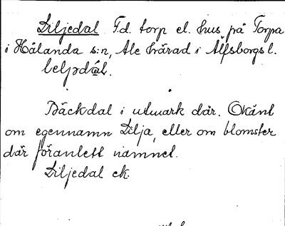 Bild på arkivkortet för arkivposten Liljedal
