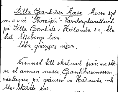 Bild på arkivkortet för arkivposten Lilla Grankärrs Mosse