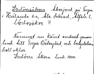 Bild på arkivkortet för arkivposten Lodörrsåkern