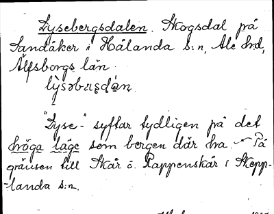 Bild på arkivkortet för arkivposten Lysebergsdalen