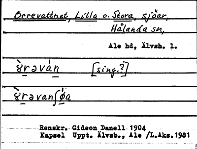 Bild på arkivkortet för arkivposten Orrevattnet, Lilla o. Stora