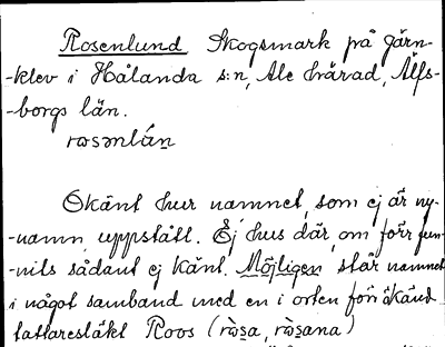 Bild på arkivkortet för arkivposten Rosenlund