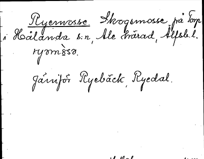 Bild på arkivkortet för arkivposten Ryemosse