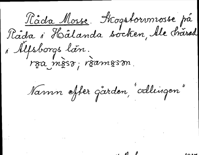 Bild på arkivkortet för arkivposten Råda Mosse