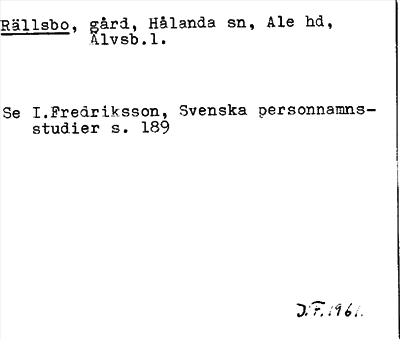 Bild på arkivkortet för arkivposten Rällsbo