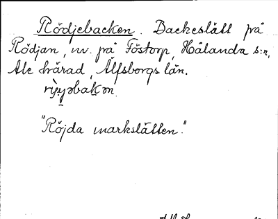 Bild på arkivkortet för arkivposten Rödjebacken
