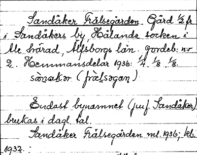 Bild på arkivkortet för arkivposten Sandåker Frälsegården