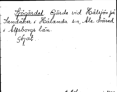 Bild på arkivkortet för arkivposten Sjögärdet