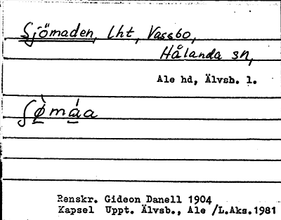 Bild på arkivkortet för arkivposten Sjömaden