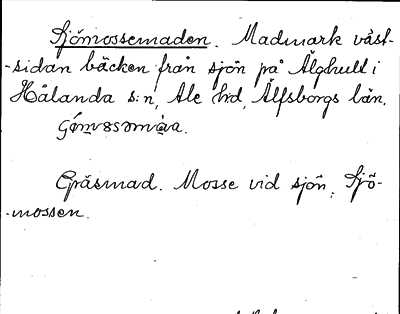 Bild på arkivkortet för arkivposten Sjömossemaden