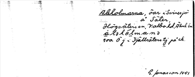 Bild på arkivkortet för arkivposten Aleholmarna