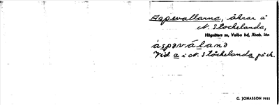 Bild på arkivkortet för arkivposten Aspevallarna