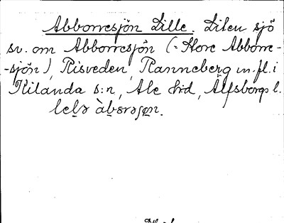 Bild på arkivkortet för arkivposten Abborresjön, Lille