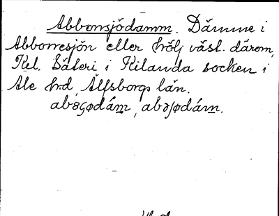 Bild på arkivkortet för arkivposten Abborrsjödamm